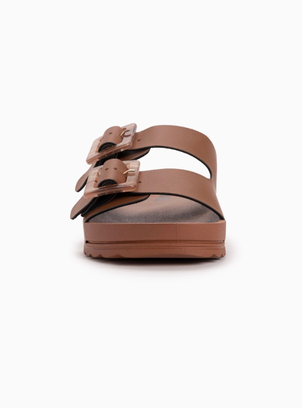Muk Luks Women's Grand Cayman Lucite Sandal- Cognac