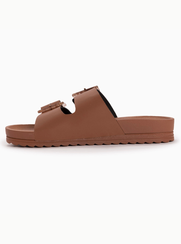 Muk Luks Women's Grand Cayman Lucite Sandal- Cognac