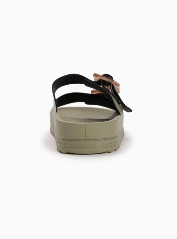 Muk Luks Women's Grand Cayman Lucite Sandal- Light Olive