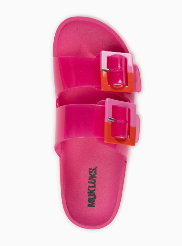 Muk Luks Women's Grand Cayman Lucite Sandal- Magenta