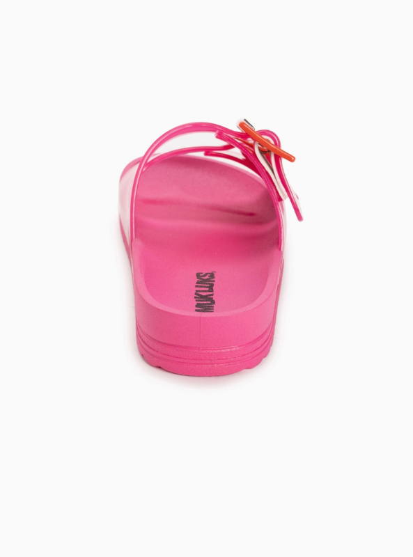 Muk Luks Women's Grand Cayman Lucite Sandal- Magenta