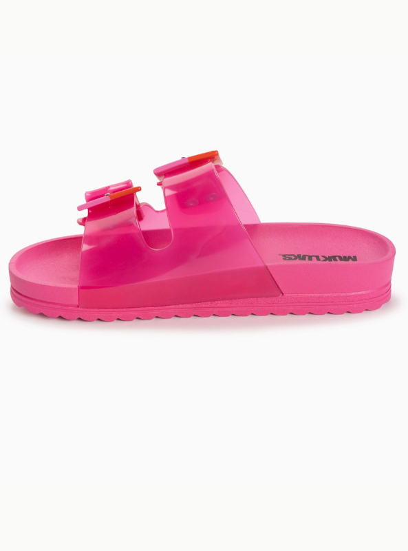 Muk Luks Women's Grand Cayman Lucite Sandal- Magenta