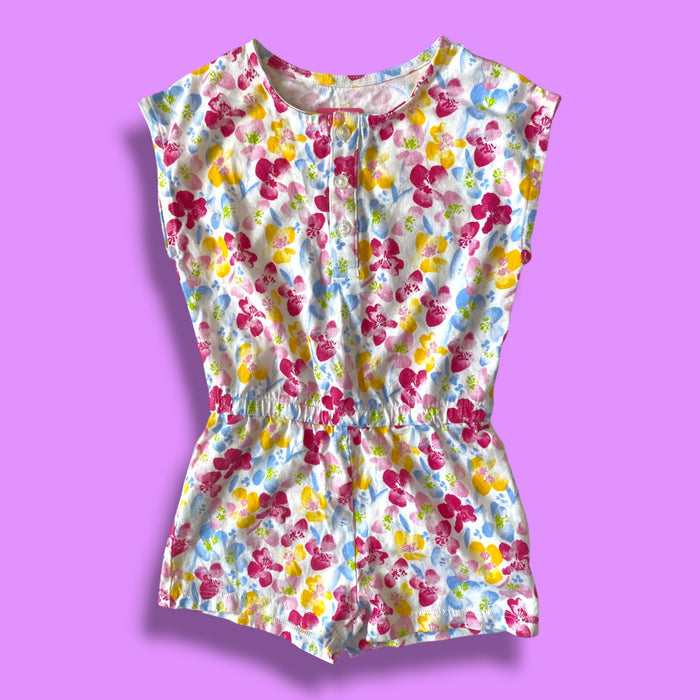 multi Joe Fresh floral romper, 2Y