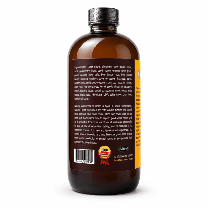 Organic Natural Men Tonic 16 oz, herbal wellness tonic made with botanical ingredients, designed to complement a balanced lifestyle and support everyday men’s wellness.