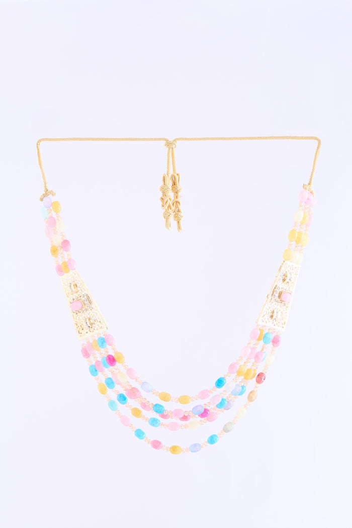Necklace gold pink/blue