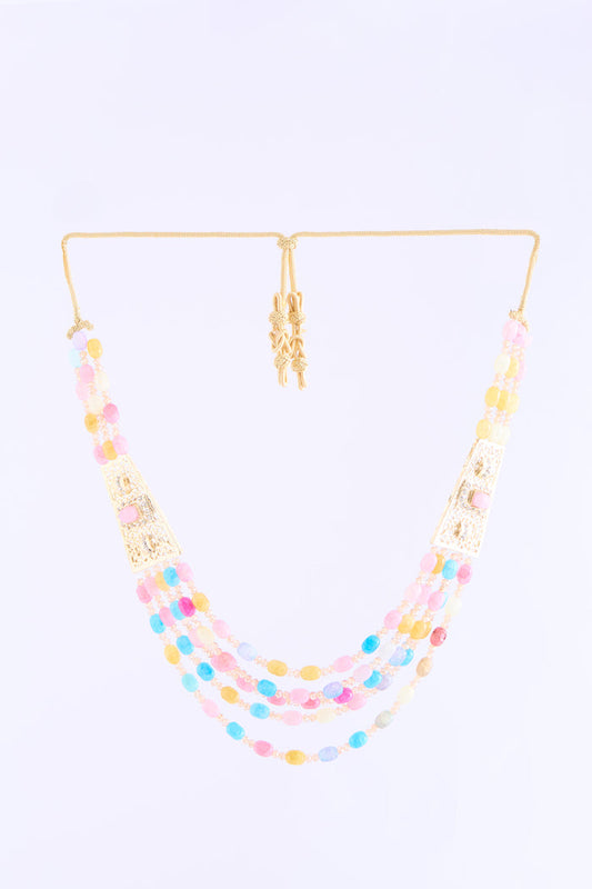 Necklace gold pink/blue