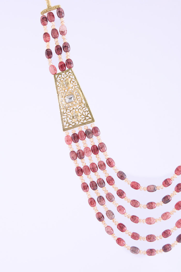 Necklace gold/bordeaux