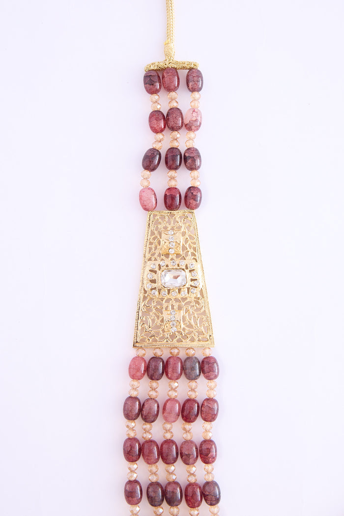 Necklace gold/bordeaux