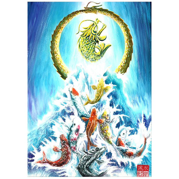 Nine Carps Crossing the Dragon Gate (PRINT)