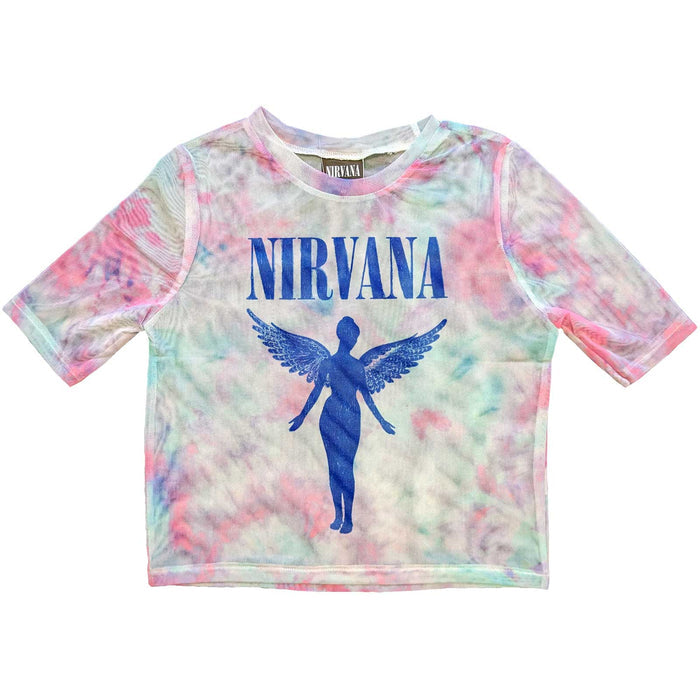 Nirvana Crop Top - Angelic Blue Mono (MESH) Rock Off