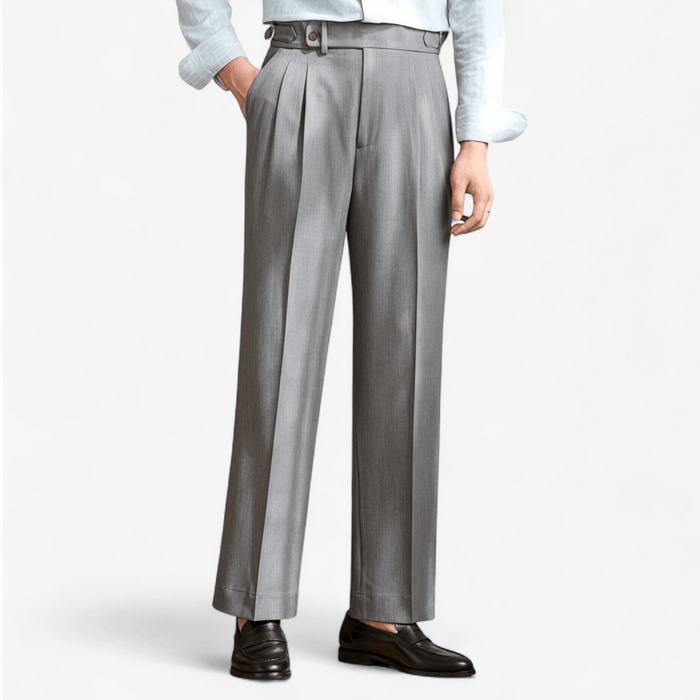 Non-ironing wide leg high-waist elegant pants - AntoniosClothing - Grey