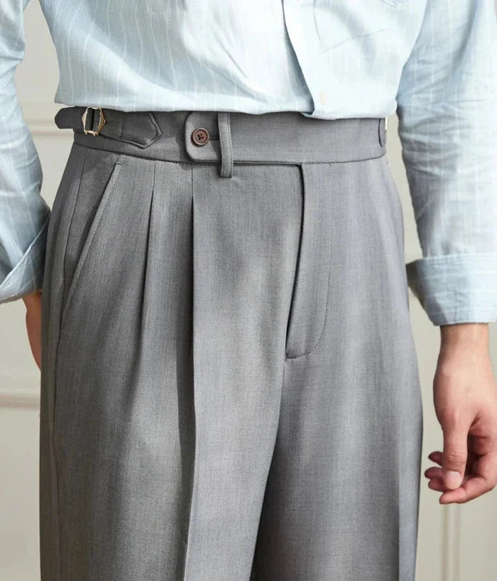 Non-ironing wide leg high-waist elegant pants - AntoniosClothing - Grey