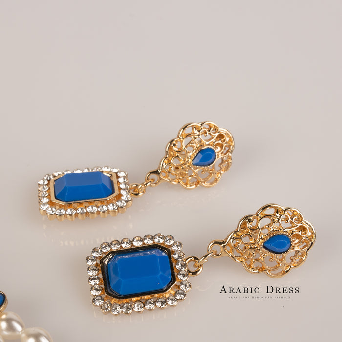 Nono pearl  blue necklace set
