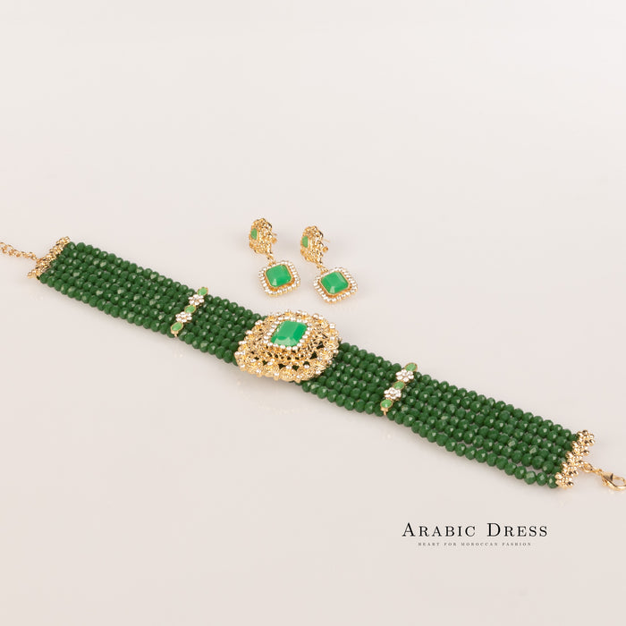 Nono pearl  green necklace set