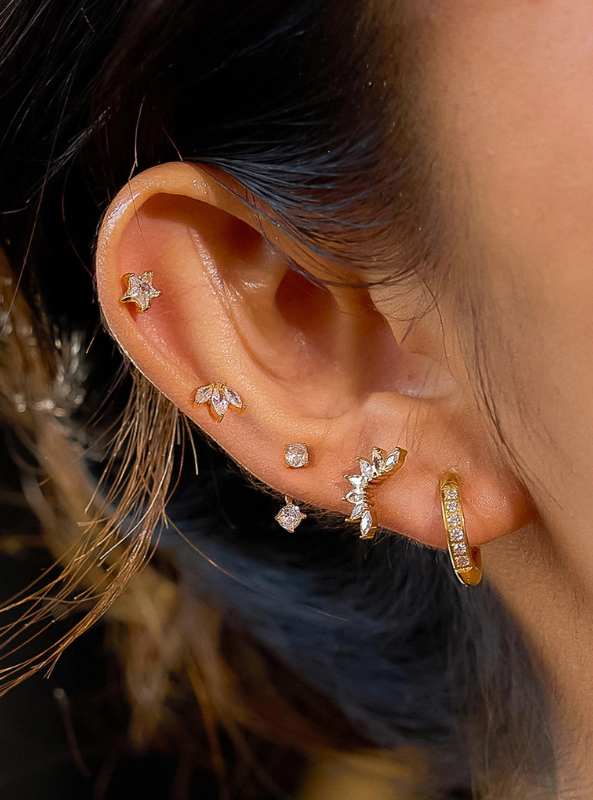 Novaé 18K Gold Non-Tarnish Cz Mix Earring Set