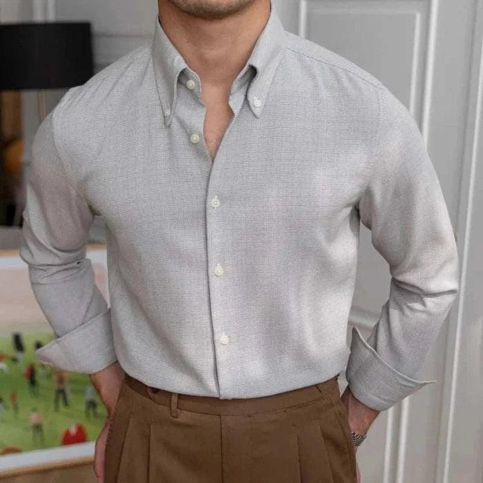 Office casual long-sleeve shirt - AntoniosClothing - Gray