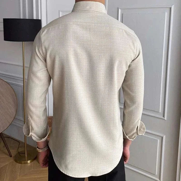 Office casual long-sleeve shirt - AntoniosClothing - Khaki