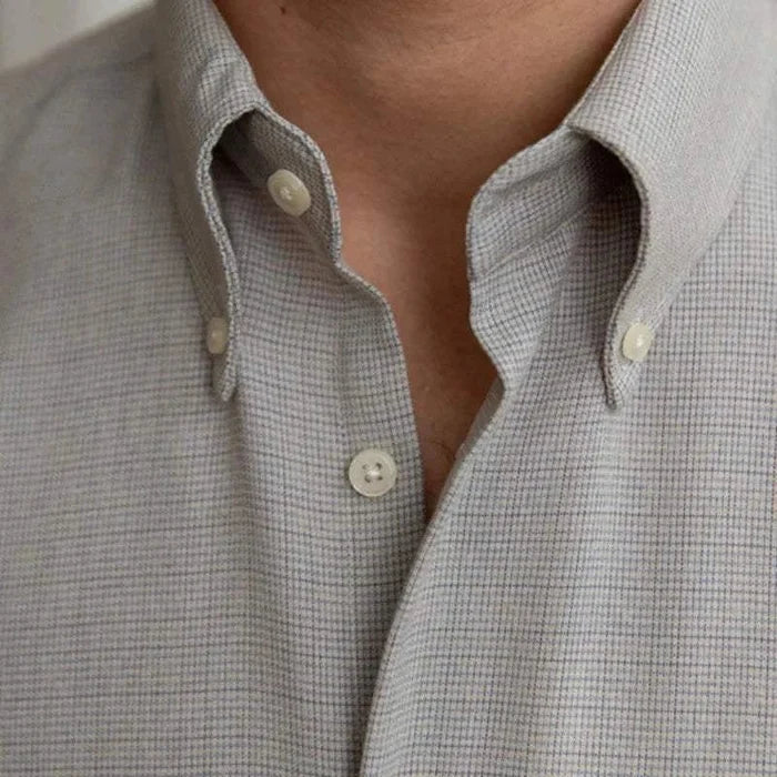 Office casual long-sleeve shirt - AntoniosClothing - Khaki
