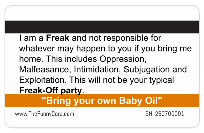 Official Freak-Off Card 8 PACK (Free Shipping)