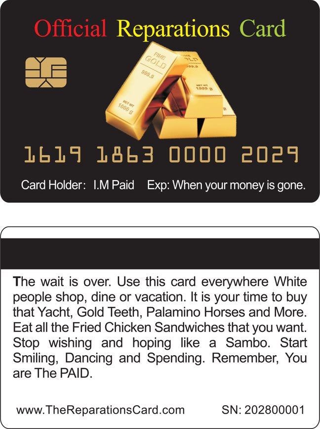 Official Reparations Card™   8 Pack FREE SHIPPING (Official and Original)