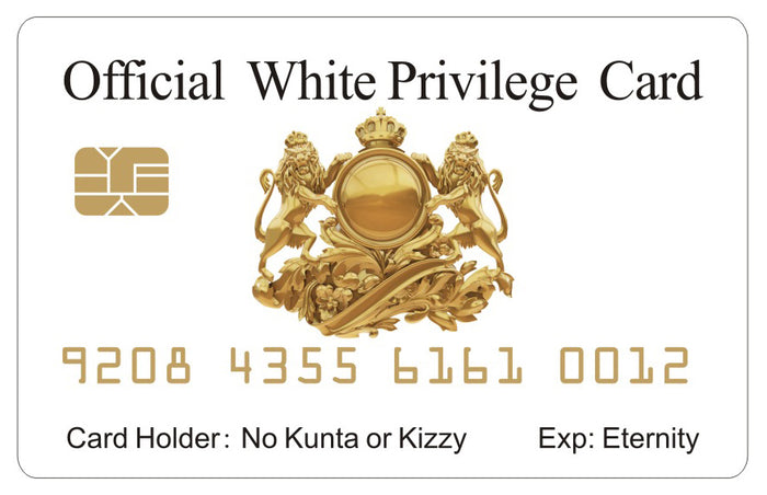 Official White Privilege Card and Black Privilege Card  (EIGHT  pack) Novelty Free Shipping.