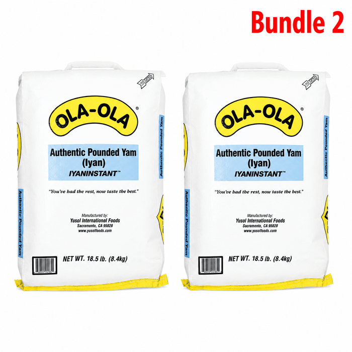 Ola Ola Authentic Pounded Yam Family Size, premium instant pounded yam flour for preparing smooth, traditional African pounded yam to enjoy with soups and stews.