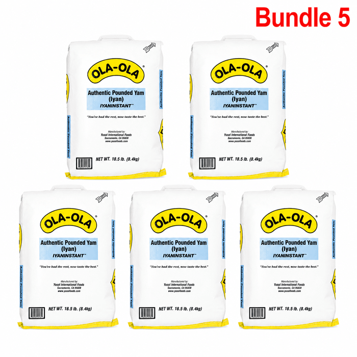 Ola Ola Authentic Pounded Yam Family Size, premium instant pounded yam flour for preparing smooth, traditional African pounded yam to enjoy with soups and stews.