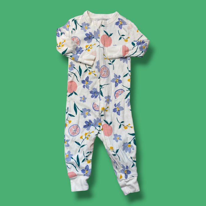 Old Navy fruits/flower sleeper, 6-12m