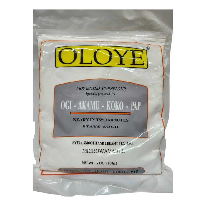 Oloye Ogi Pap Akamu 1 lb in branded packaging, traditional fermented maize cereal for preparing smooth, comforting pap, akamu, or ogi for breakfast or light meals.