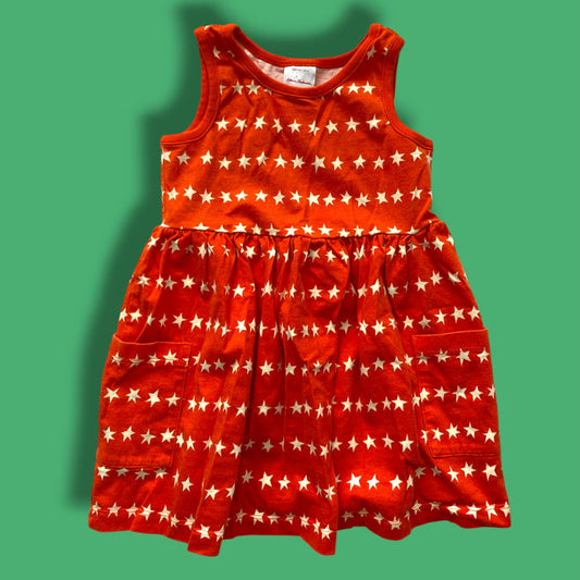 orange Hanna Andersson star dress, 4Y