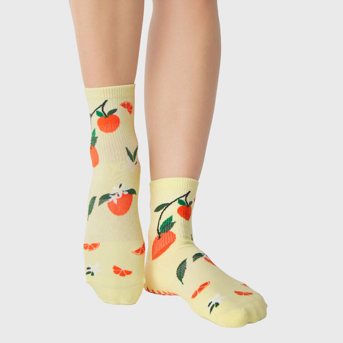 Orange Toss Ankle Grip Sock