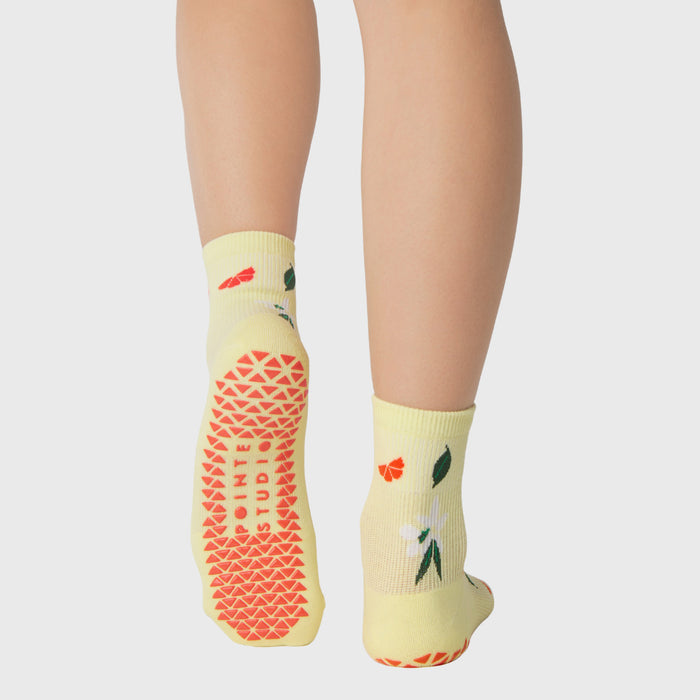 Orange Toss Ankle Grip Sock