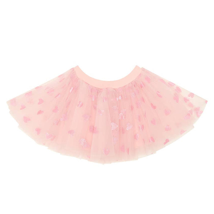 Pale Pink Tutu with Pink Glitter Hearts