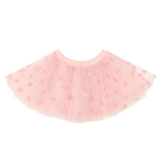 Pale Pink Tutu with Pink Glitter Hearts