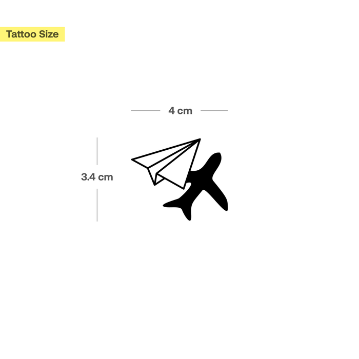 Papierflugzeug mit Schatten
