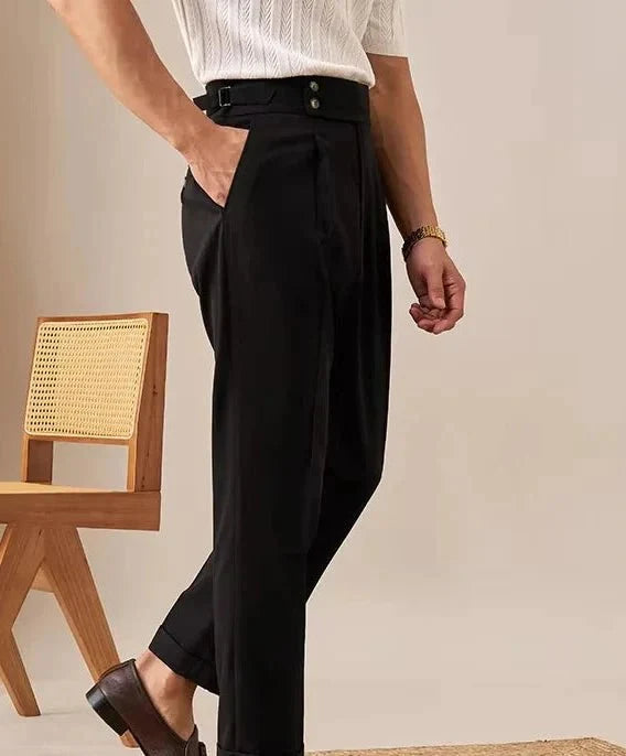 Paris high waist straight fit pants - AntoniosClothing - Gray