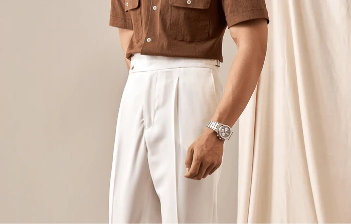 Paris high waist straight fit pants - AntoniosClothing - Gray
