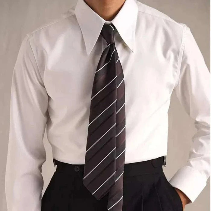 Party tuxedo long sleeve shirt - AntoniosClothing - White