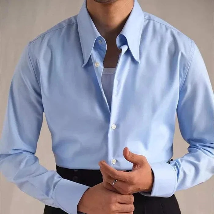Party tuxedo long sleeve shirt - AntoniosClothing - White