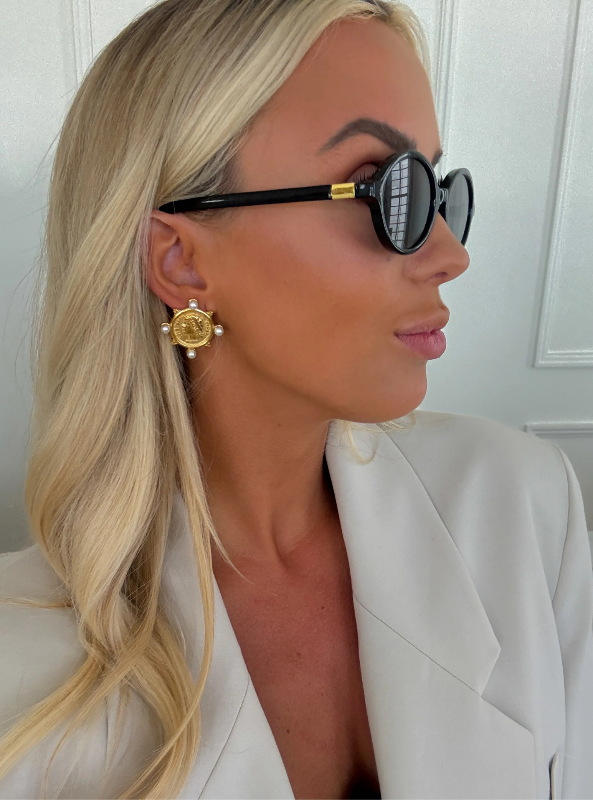 Pearl Coin Earrings