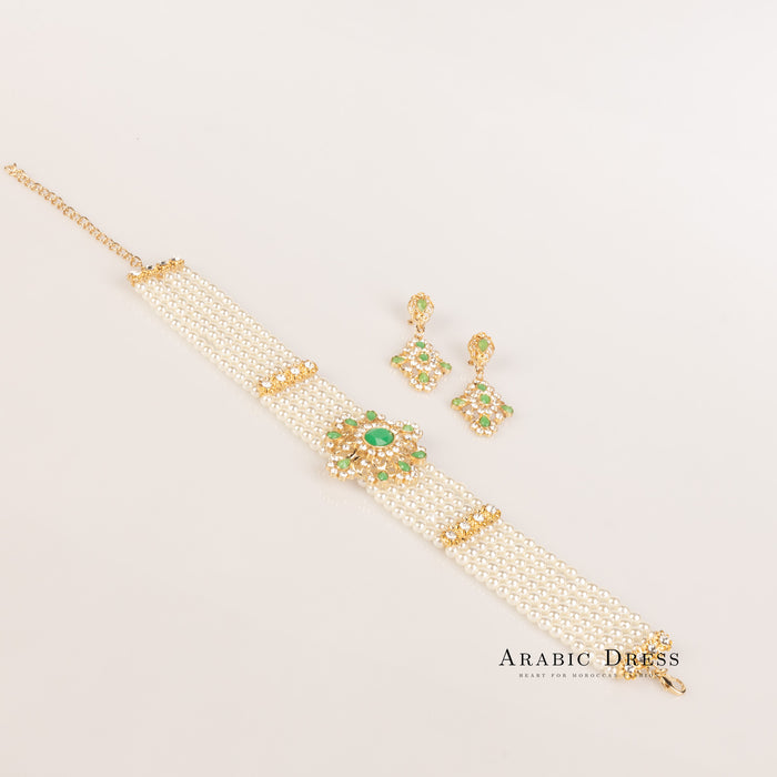 pearl mint  Necklace set muni