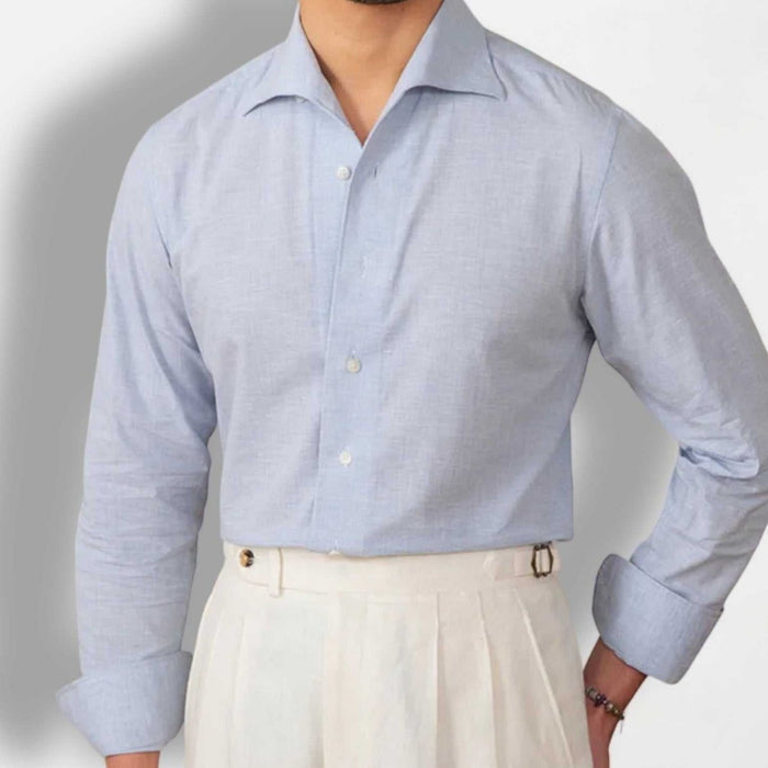 Piece collar casual long-sleeve shirt - AntoniosClothing - Apricot