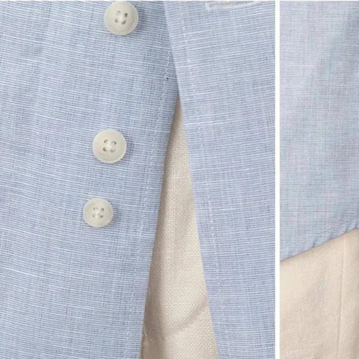Piece collar casual long-sleeve shirt - AntoniosClothing - Blue