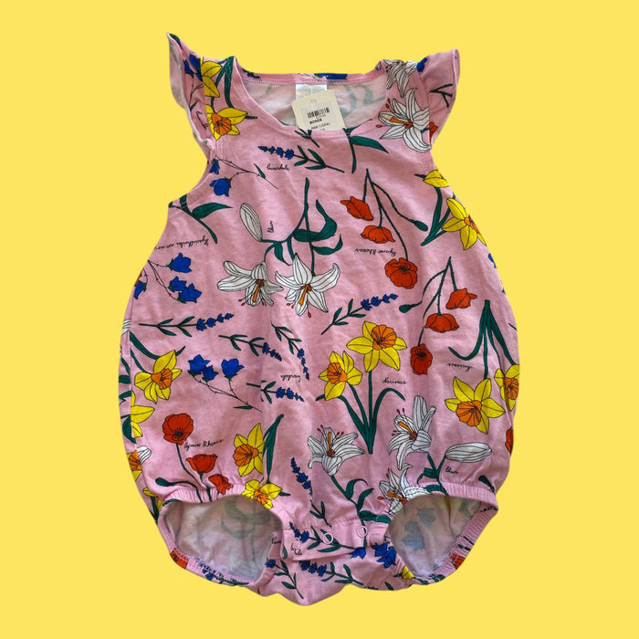 Pink Bonds floral romper, 6-12m