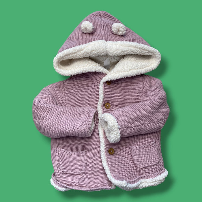 pink Carters knit sherpa sweater, 12m