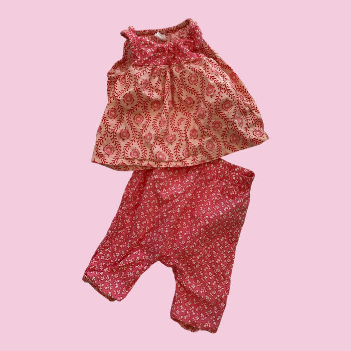 pink gap 2 piece set, 6-12m