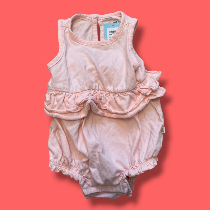 pink Gap ruffle bodysuit, 3-6m