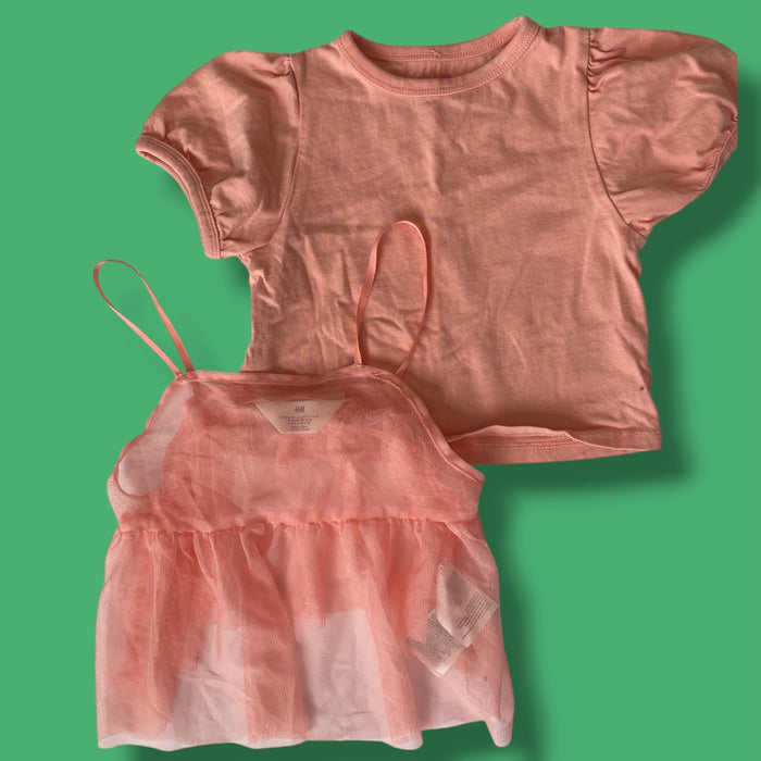 pink h&m 2 piece top, 2/4y