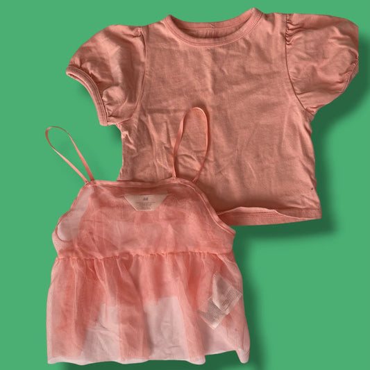 pink h&m 2 piece top, 2/4y