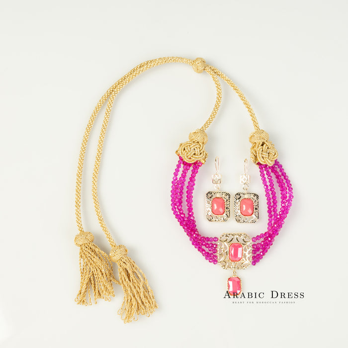 Pink Nisa necklace set